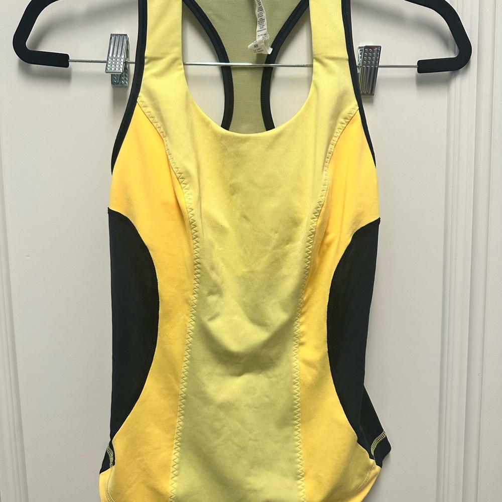 lululemon Yellow and Navy Athletic Tank Top. Size 4